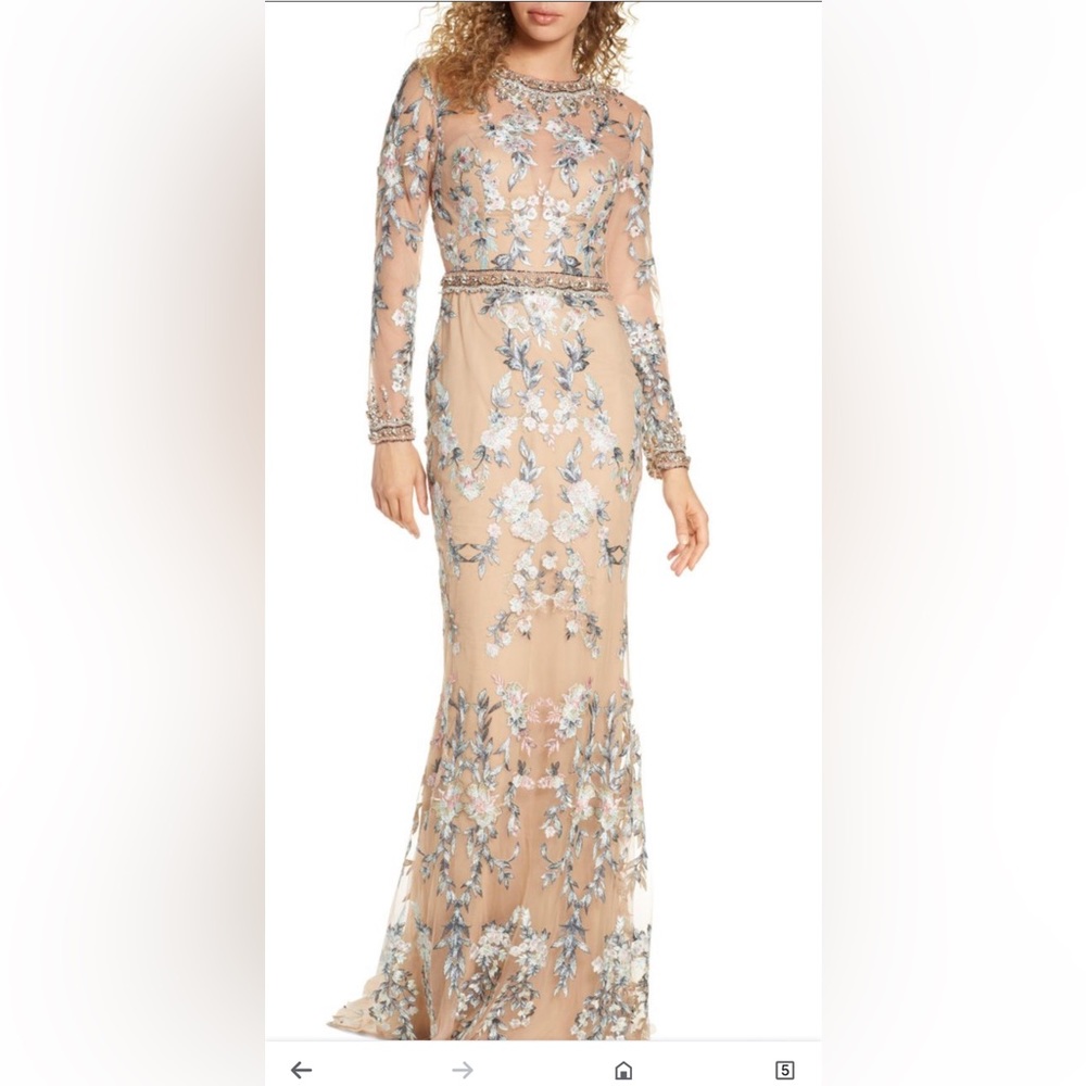Mac Duggal Womens Evening Floral Gown